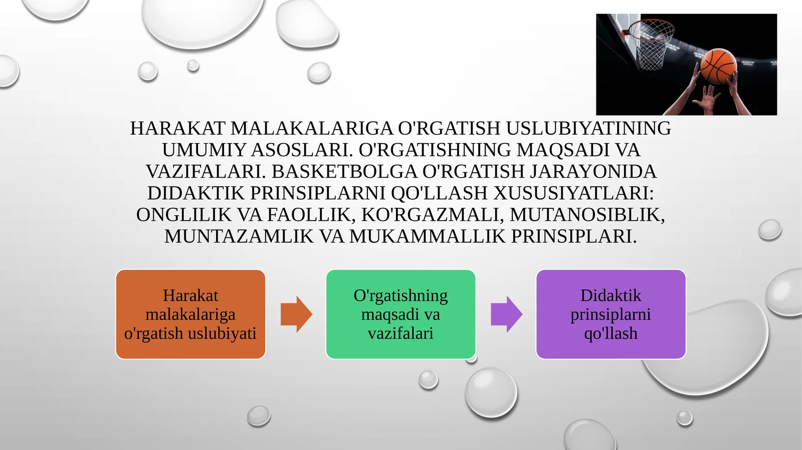 Harakat Malakalari O'rgatish Usullari