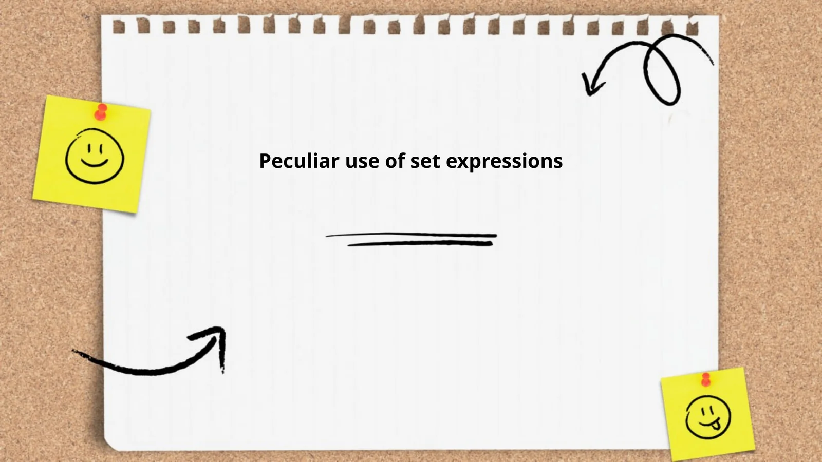 Peculiar use of set expressions
