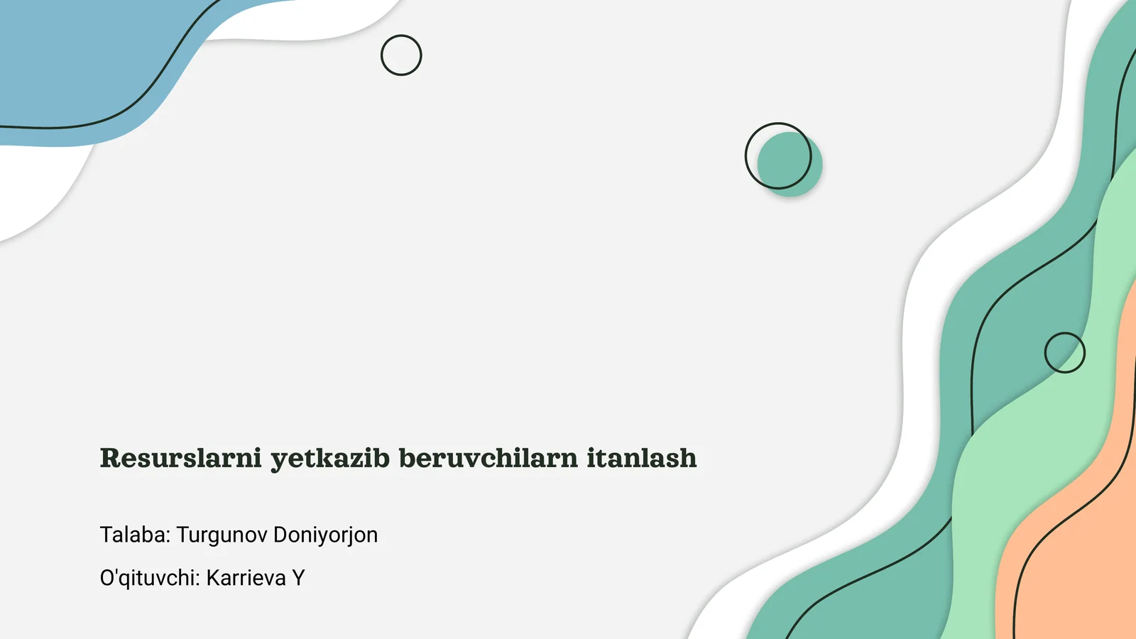 Resurslarni yetkazib beruvchilarn itanlash