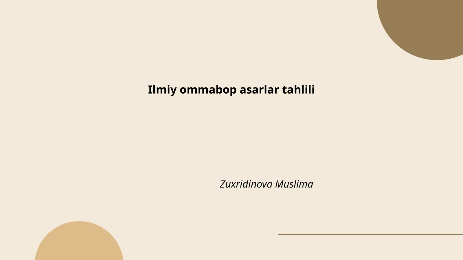 Ilmiy Ommabop Asarlar Tahlili