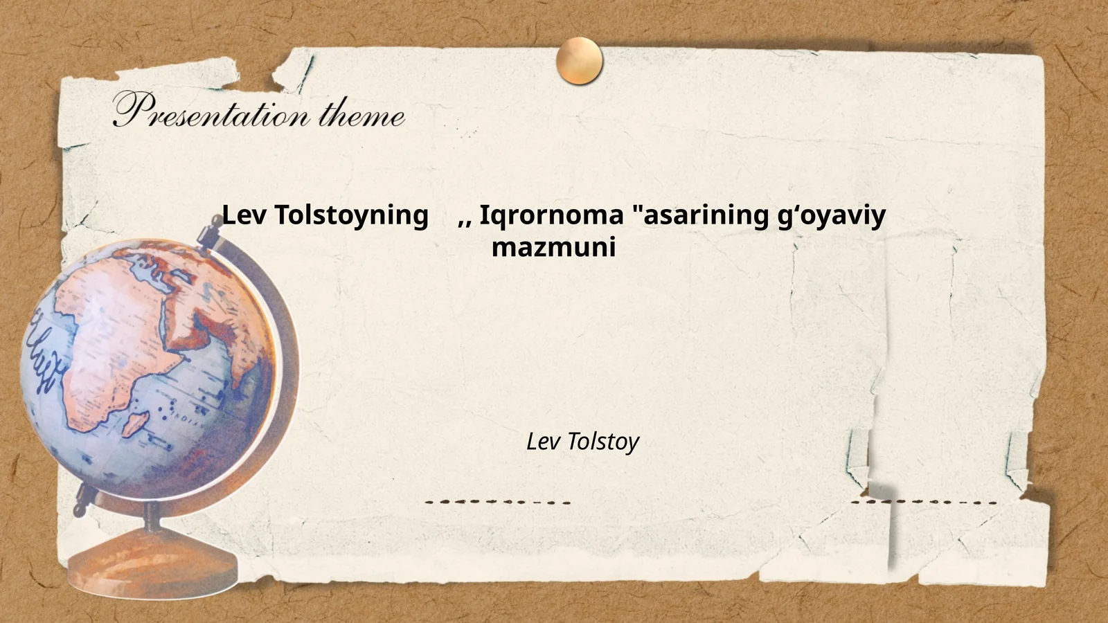 Lev Tolstoyning,, Iqrornoma "asarining gʻoyaviy mazmuni