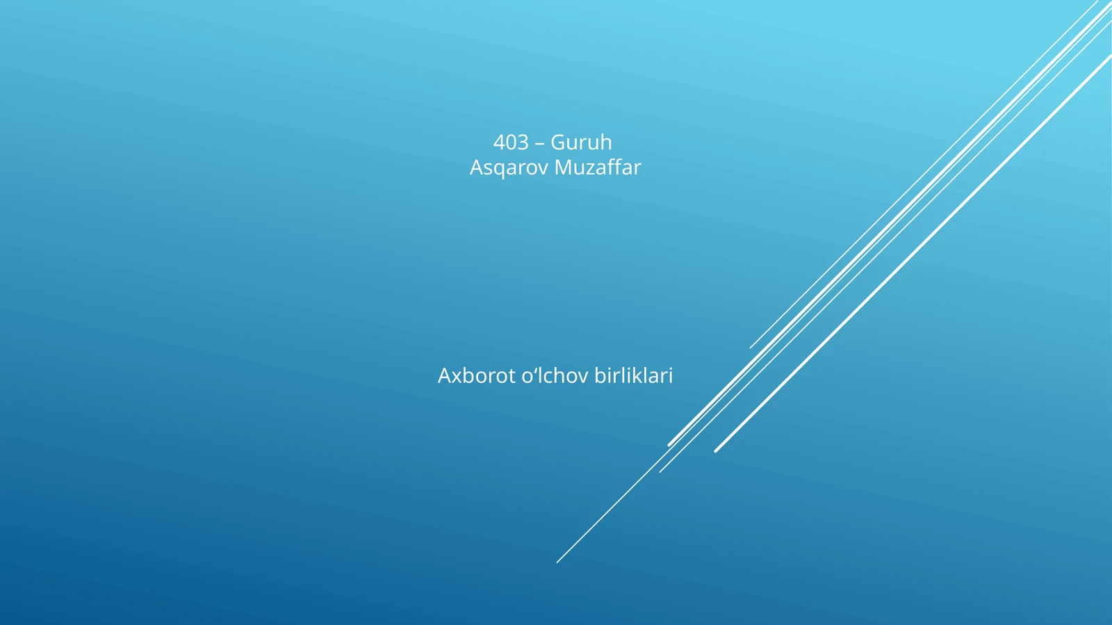 Axborot о‘lchov birliklari