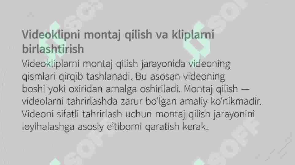 VIDEO KLIPNI MONTAJ QILISH VA KLIPLARNI BIRLASHTIRISH VIDEO KLIPNI MONTAJ QILISH VA KLIPLARNI BIRLASHTIRISH