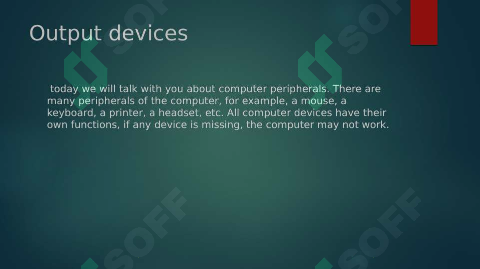 Output Unit Display OUTPUT DEVICES DISPLAY SCREENS