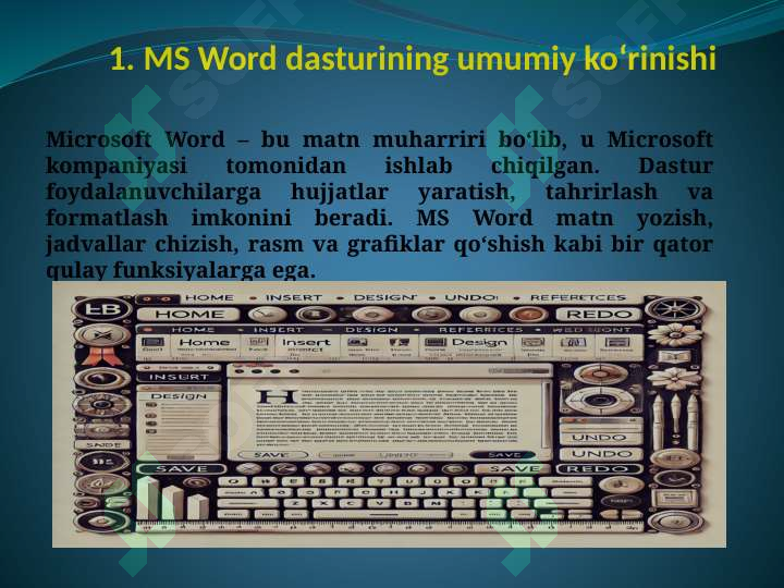 Ms Word Rasm MS Word dasturining qo’shimcha imkoniyatlari