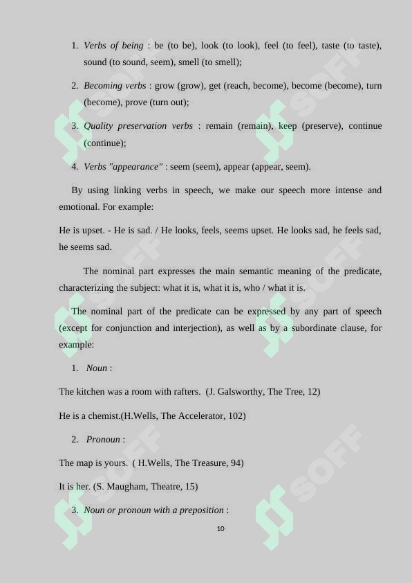 Types of predicate and their features in English