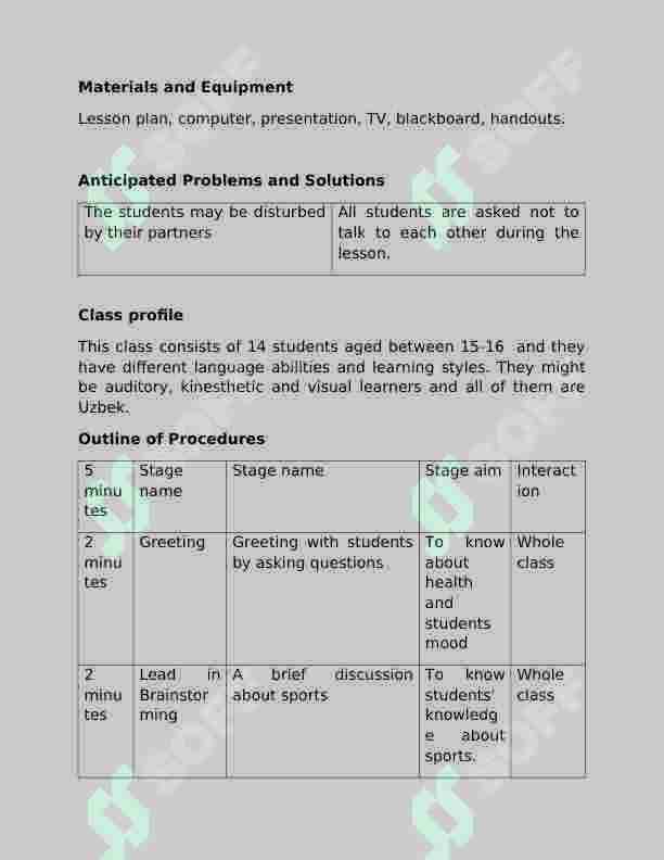 4 Practical Lessons Practical lesson plan for teachers